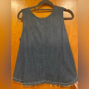 Anthropologie Cloth and Stone button back sleeveless chambray denim top